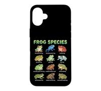 Custodia per iPhone 16 Plus Tabella dei nomi delle specie di rana per bambini Guida all'apprendimento delle rane carine