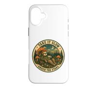 Custodia per iPhone 16 Plus Take It Slow Under The Stars Bradipo Fungo Camping