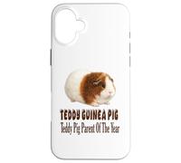 Custodia per iPhone 16 Plus Teddy Guinea Pig Genitore dell'anno, grazioso design Cavy