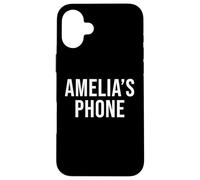 Custodia per iPhone 16 Plus Telefono di Amelia Nero Bianco Nome Amelia