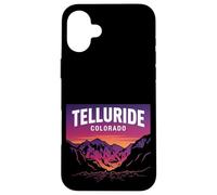 Custodia per iPhone 16 Plus Telluride Colorado Retro Montagna Tramonto