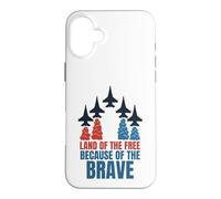 Custodia per iPhone 16 Plus Terra dei liberi a causa dei coraggiosi