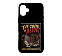 Custodia per iPhone 16 Plus The Code Is Alive Programmazione Humor Old Horror Movie Poster