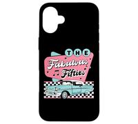 Custodia per iPhone 16 Plus The Fifties 1950s Car Music Checkerboard Rockabilly Sock Hop