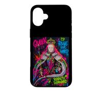 Custodia per iPhone 16 Plus The Queen, Cool Hand Drawn Graffiti Queen Cartoon Graphic