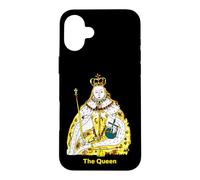Custodia per iPhone 16 Plus The Queen, Cool Hand Drawn Queen Cartoon Graphic Design