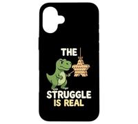 Custodia per iPhone 16 Plus The Struggles Real Dino T-Rex Pignatta Cartoon Animal