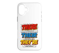 Custodia per iPhone 16 Plus There Their They're Funny Grammar English Teacher Humor