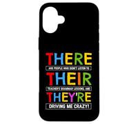 Custodia per iPhone 16 Plus There They're English Grammar Tees - Divertenti magliette umoristiche