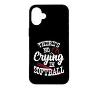 Custodia per iPhone 16 Plus Theres No Crying in camicia da softball