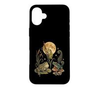 Custodia per iPhone 16 Plus Three Frogs Moon Vintage Amphibian Cottagecore Art