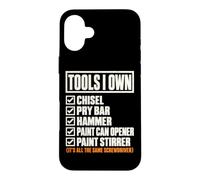 Custodia per iPhone 16 Plus Tools I Own Funny Screwdriver Woodworker DIY Handyman List