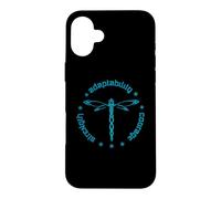 Custodia per iPhone 16 Plus Totem degli attributi tribali della libellula Dashert blu