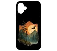 Custodia per iPhone 16 Plus Tramonto Montagne Foresta Campeggio Natura Avventura Campeggio Camper