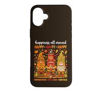 Custodia per iPhone 16 Plus Tre gnomi autunnali Zucca Patch Apple Sidro Mais Autunno