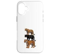 Custodia per iPhone 16 Plus Trio Felini Tigre Pantera Giaguaro Animali Selvaggi
