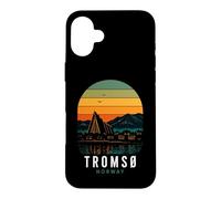 Custodia per iPhone 16 Plus Tromso Norvegia Aurora boreale Norvegese Neve Retro Oslo Nor