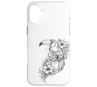 Custodia per iPhone 16 Plus Tucano Fiori Tropicali Uccelli Fiori Splash