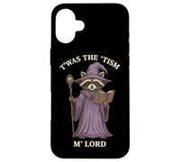 Custodia per iPhone 16 Plus Twas The Tism M Lord Raccoon Wizard, libro a tema Magic Fantasy