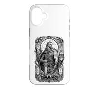 Custodia per iPhone 16 Plus Tyr Norse God War Justice Wolf Rune Mitologia Arte
