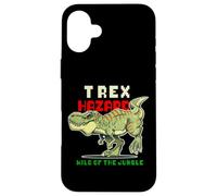 Custodia per iPhone 16 Plus Tyrannosaurus Rex Dinosaurs Cartoon Illustration Graphic