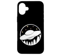 Custodia per iPhone 16 Plus UFO nella foresta - UFOlogia Alien Distressed Design