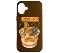 Custodia per iPhone 16 Plus Ukiyo-E Ramen Japanese Retro 90s Mecha Warrior Meka Roboto
