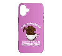 Custodia per iPhone 16 Plus Un buon lutto inizia con una tazza di deathpuccino Halloween