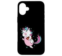 Custodia per iPhone 16 Plus Unicorno che gioca a rugby o