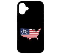 Custodia per iPhone 16 Plus UNITED STATES of Cycling American Flag Bicycle Inspired
