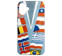 Custodia per iPhone 16 Plus "V" per la vittoria nelle bandiere alleate (1942-1945)