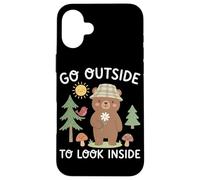Custodia per iPhone 16 Plus Vai fuori per guardare dentro divertente escursionismo campeggio escursione camper