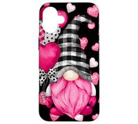 Custodia per iPhone 16 Plus Valentines Gnome For Women Men Couples Cute Heart Pattern