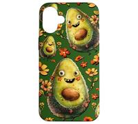 Custodia per iPhone 16 Plus Vegetable Pattern And Happy Face For Vegan Mom Cute Avocado