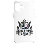Custodia per iPhone 16 Plus Vela e Rum Crew Divertente Sailing Captain Sailor