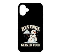 Custodia per iPhone 16 Plus Vendetta servito freddo pupazzo di neve palla di neve battaglia inverno umorismo bavaglio