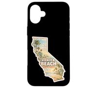 Custodia per iPhone 16 Plus Venice Beach California tropicale acquerello souvenir