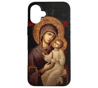 Custodia per iPhone 16 Plus Vergine Maria Theotokos Icona Cristiana Ortodossa Estetica