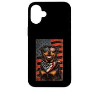 Custodia per iPhone 16 Plus Veterans Day USA American Flag Rottweiler