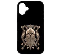 Custodia per iPhone 16 Plus Viking Skull with Beard - Viking Axe - Viking Drinking Horn