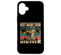 Custodia per iPhone 16 Plus Vintage Best Cat Mom Ever Funny Maine Coon Cat Mothers Day