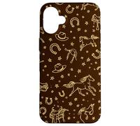 Custodia per iPhone 16 Plus Vintage Cavallo Cowboy Cappello Modello Mucca Ragazze Country Stars