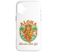 Custodia per iPhone 16 Plus Vintage Hawaiian Hula Ballerina Aloha Tropical Island Luau Ragazza