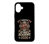 Custodia per iPhone 16 Plus Vintage I Survived Fire Academy 2026 Firefighter