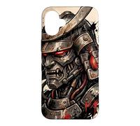 Custodia per iPhone 16 Plus Vintage Mecha Samurai Giapponese Kanji Oni Anime Art