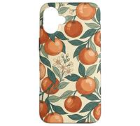 Custodia per iPhone 16 Plus Vintage Orange Fruit and Blossom Botanical Pattern