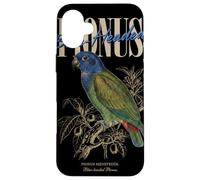 Custodia per iPhone 16 Plus Vintage pionus dalla testa blu birdwatching natura uccelli amore