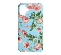 Custodia per iPhone 16 Plus Vintage Rosa Rosa Rose Su Un Uovo Di Robin Sfondo Blu