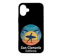 Custodia per iPhone 16 Plus Vintage Tramonto San Clemente Beach California Surfing Surfer