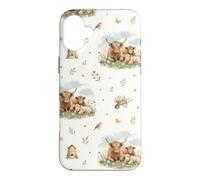 Custodia per iPhone 16 Plus Vitelli di bestiame delle Highland Cottagecore Campagna Farm Life